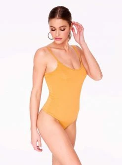 HeyYou Basic Mustard Strappy Bodysuit