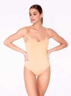 HeyYou Basic Sand Strappy Bodysuit Bodysuits