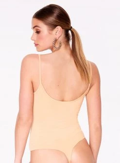 HeyYou Basic Sand Strappy Bodysuit Bodysuits