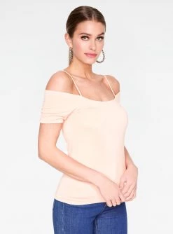 HeyYou Basic Blush Off The Shoulder Top Tank Tops
