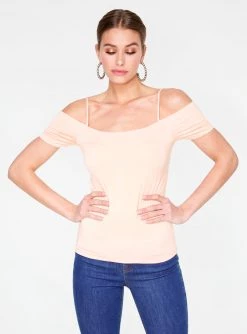 HeyYou Basic Blush Off The Shoulder Top Tank Tops