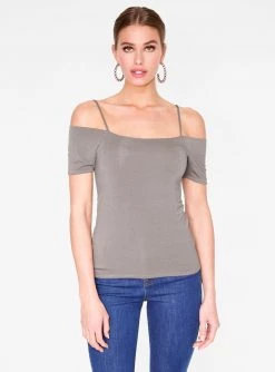 HeyYou Basic Mauve Off The Shoulder Top Tank Tops