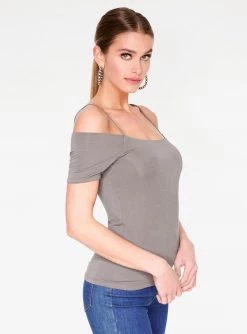 HeyYou Basic Mauve Off The Shoulder Top Tank Tops