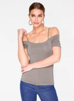 HeyYou Basic Mauve Off The Shoulder Top Tank Tops