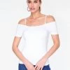 HeyYou Basic White Off The Shoulder Top