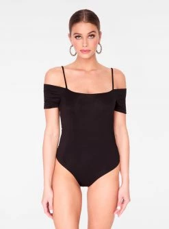 HeyYou Basic Black Off The Shoulder Bodysuit