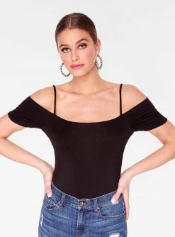HeyYou Basic Black Off The Shoulder Bodysuit