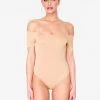 HeyYou Basic Khaki Off The Shoulder Bodysuit Bodysuits