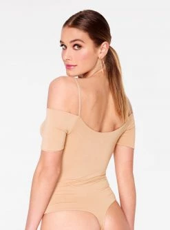 HeyYou Basic Khaki Off The Shoulder Bodysuit Bodysuits