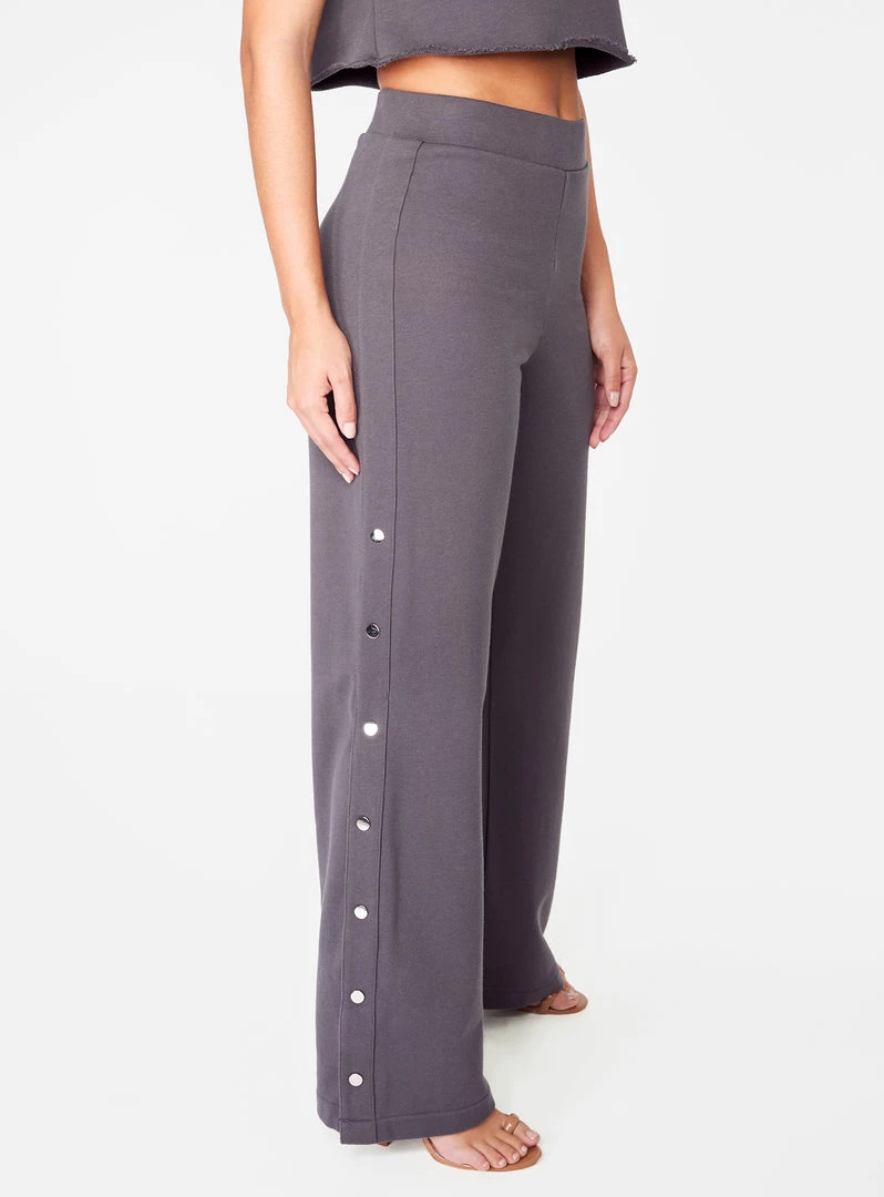 HeyYou Dark Grey High Waisted Knit Side Snap Pant Pants 3 HeyYou Dark Grey High Waisted Knit Side Snap Pant Pants