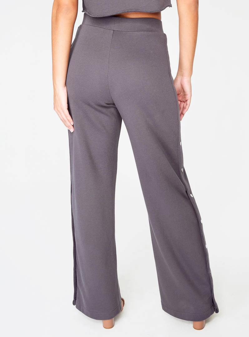 HeyYou Dark Grey High Waisted Knit Side Snap Pant Pants 6 HeyYou Dark Grey High Waisted Knit Side Snap Pant Pants