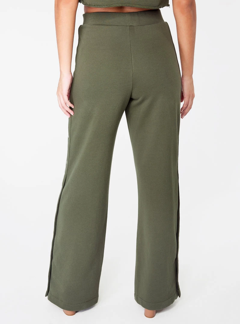 HeyYou Pants Olive High Waisted Knit Side Snap Pant 6 HeyYou Pants Olive High Waisted Knit Side Snap Pant