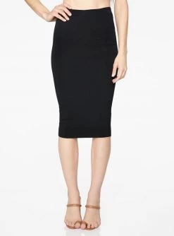 HeyYou Basic Black Knit Midi Skirt
