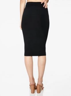 HeyYou Basic Black Knit Midi Skirt