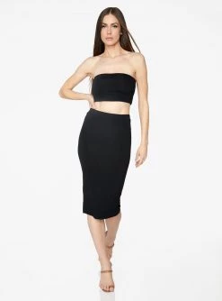 HeyYou Basic Black Knit Midi Skirt