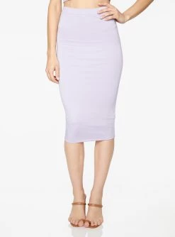 HeyYou Basic Lavender Knit Midi Skirt
