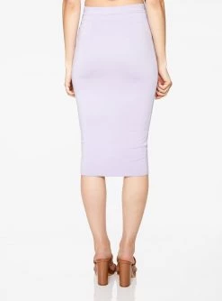 HeyYou Basic Lavender Knit Midi Skirt