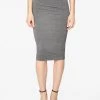 HeyYou Basic Heather Grey Knit Midi Skirt
