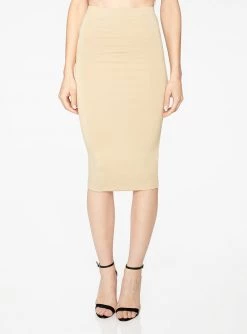 HeyYou Basic Sand Knit Midi Skirt