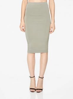 HeyYou Basic Sage Knit Midi Skirt Skirts