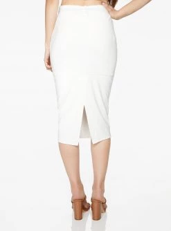 HeyYou Basic Creme Drawstring Midi Skirt Skirts