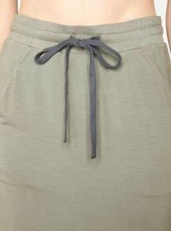Skirts HeyYou Basic Sage Drawstring Midi Skirt