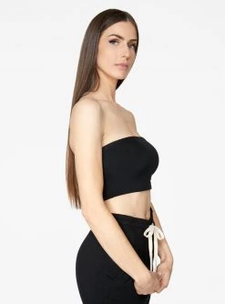 Crop Tops HeyYou Basic Black Bandeau Crop Top
