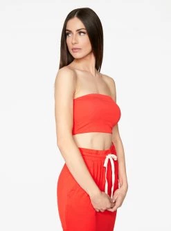 HeyYou Basic Red Bandeau Crop Top