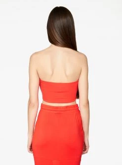 HeyYou Basic Red Bandeau Crop Top