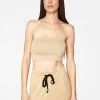 HeyYou Basic Sand Bandeau Crop Top Crop Tops