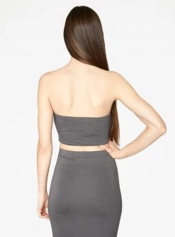 HeyYou Basic Slate Bandeau Crop Top Crop Tops