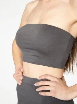 HeyYou Basic Slate Bandeau Crop Top Crop Tops