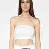 Crop Tops HeyYou Basic Creme Bandeau Crop Top