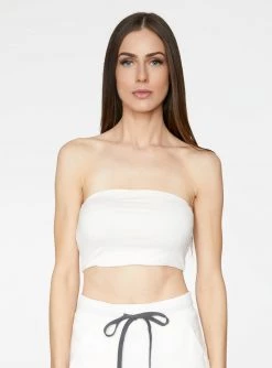 Crop Tops HeyYou Basic Creme Bandeau Crop Top