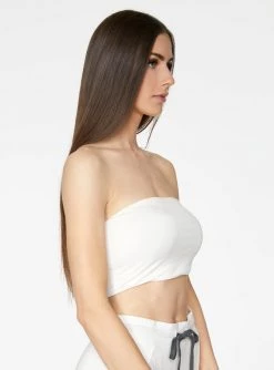 Crop Tops HeyYou Basic Creme Bandeau Crop Top