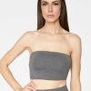 Crop Tops HeyYou Basic Heather Grey Bandeau Crop Top