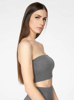 Crop Tops HeyYou Basic Heather Grey Bandeau Crop Top