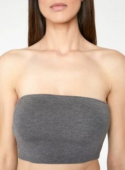 Crop Tops HeyYou Basic Heather Grey Bandeau Crop Top