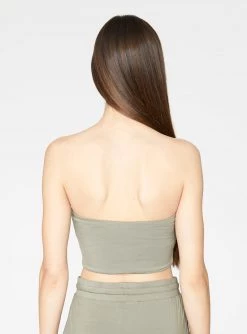 HeyYou Basic Sage Bandeau Crop Top Crop Tops