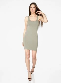 Dresses HeyYou Basic Sage Tank Mini Bodycon Dress 11 Dresses HeyYou Basic Sage Tank Mini Bodycon Dress
