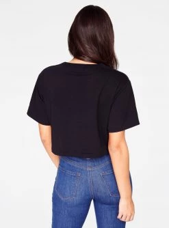 HeyYou Basic Cropped Pocket Tee In Black
