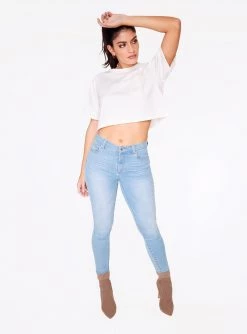 Crop Tops HeyYou Basic Cropped Pocket Tee In Cashew