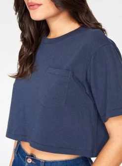 Crop Tops HeyYou Basic Cropped Pocket Tee In Night Sky