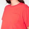 HeyYou Basic Cropped Pocket Tee In Red