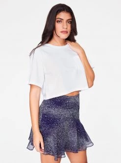 HeyYou Basic Cropped Pocket Tee In White Crop Tops