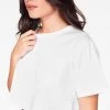 HeyYou Basic Cropped Pocket Tee In White Crop Tops