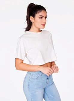 Crop Tops HeyYou Basic Cropped Pocket Tee In Cashew