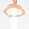 HeyYou Basic Creme Strapless Midi Bodycon Dress 1 HeyYou Basic Creme Strapless Midi Bodycon Dress