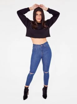Sweatshirts + Hoodies HeyYou Basic Black Cropped Sweatshirt