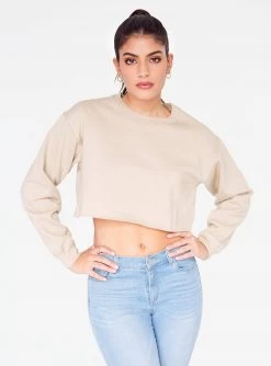 HeyYou Basic Putty Cropped Sweatshirt